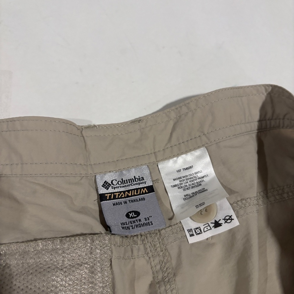 Columbia Pants Men XL Beige Convertible Zip Cargo Titanium Hiking Omni-Dry Trail - Picture 7 of 13
